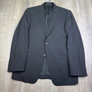 Versace Collection Lana Wool 2-Button Blazer Suit Jacket Black Mens Size 42